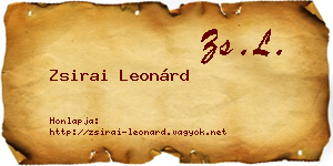 Zsirai Leonárd névjegykártya