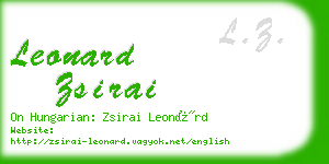 leonard zsirai business card